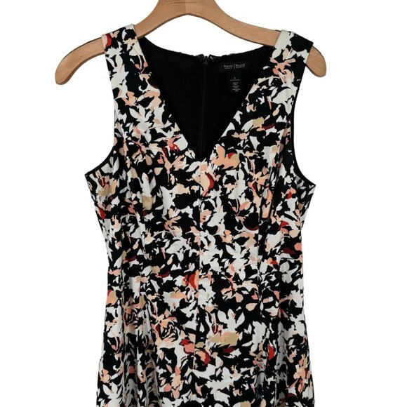 White House Black Market Womens Dress Size 8 Floral Print Sleeveless  Lace Trim - Picture 5 of 13